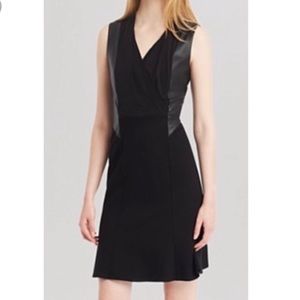 Kenneth Cole Black Dress with Faux Leather Accents